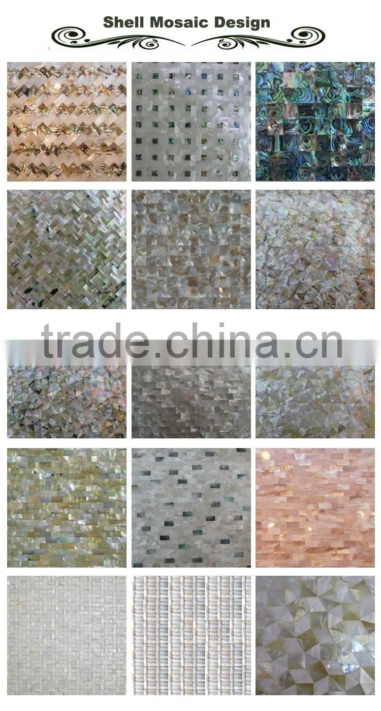 real natural Farreri shell mosaic, Pectinidae shell mosaic
