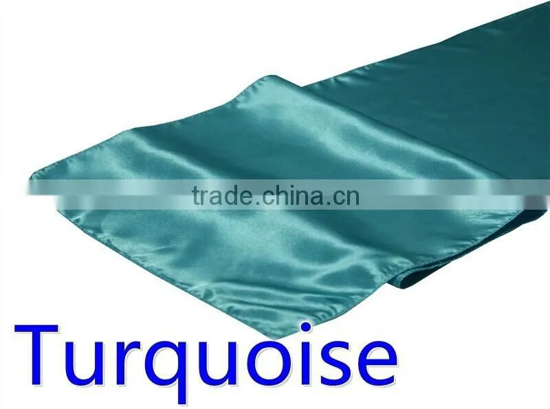 hot selling ployester satin table runner for wedding decoration, royal blue color