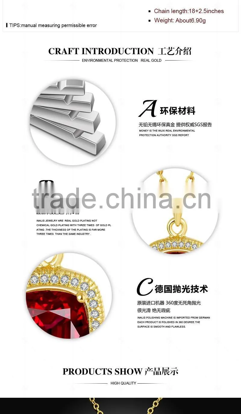 18 carat golden plated jewelry necklace,zirconia necklaces