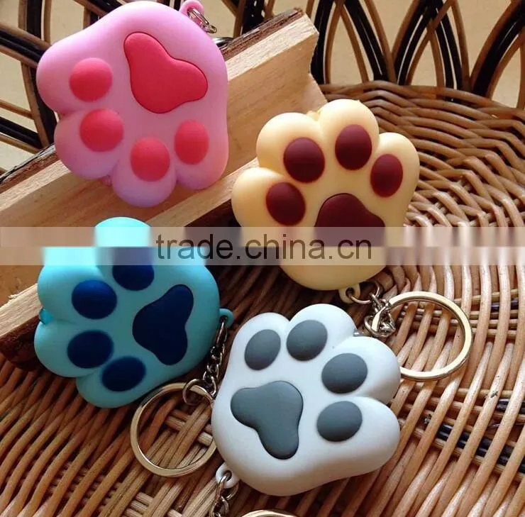 New arrive Lovely cat claw LED lights sound key chains cat meow gift Bag accessories gift for Children