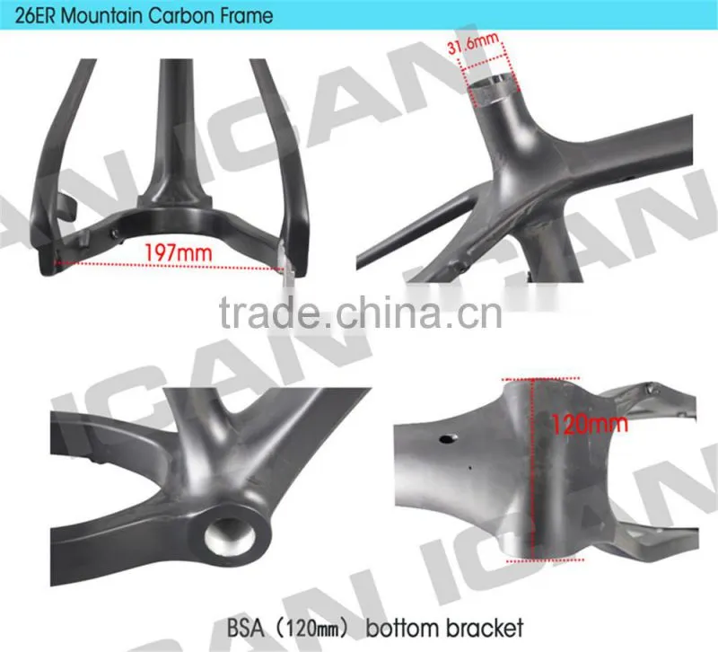 Full carbon fatbike frame 26er fat bike frame snow bike 197 rear space 120BB UD-matt carbon fat bike frame SN01