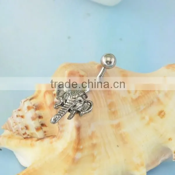 BR01819 China manufacturer surgical steel free samples animal elephant navel piercing