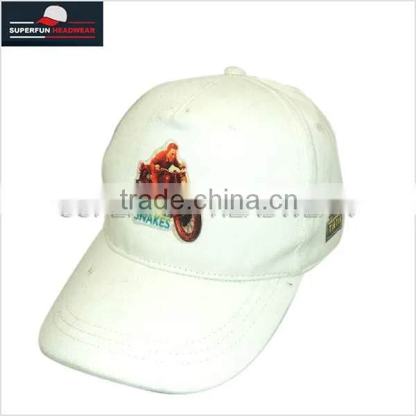 high quality patch printed logo short brim baseball cap