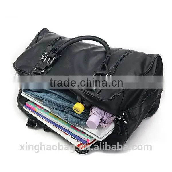 High quality leather travel luggage bags made in china