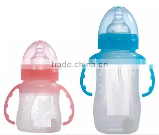 Raindrops * Hot Design 240ml Liquid Silicon Baby Bottle with Straw and handle