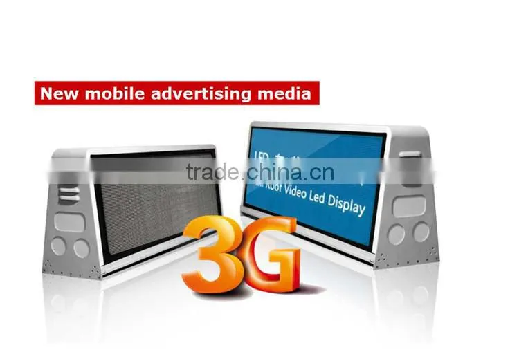 Outdoor P5 full color Taxi led display gsm