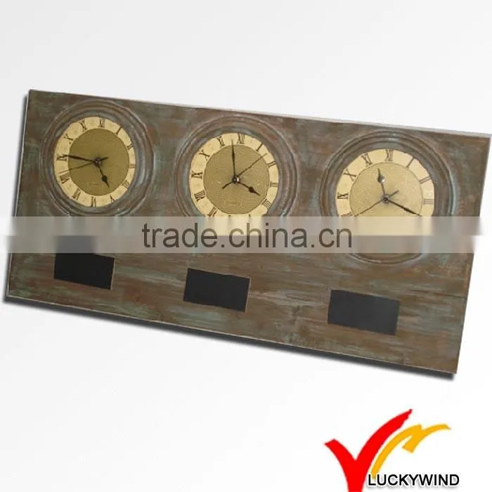 Antique shabby reclaimed wooden wall clock