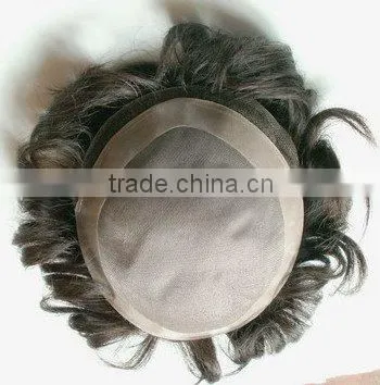 100% High Quality Human Hair Men's Hairpieces Swiss Lace Hair piece Hair Toupee For Men