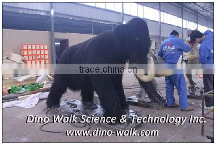 Amusement park artificial animatronic emulation realistic robotic animals mammoth