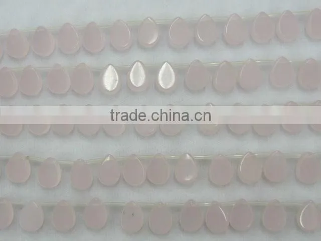 Natural gemstones pink egg white giass pear shape pendant