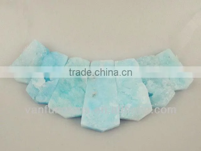 A grade Hemimorphite rectangle freeform beads for necklace