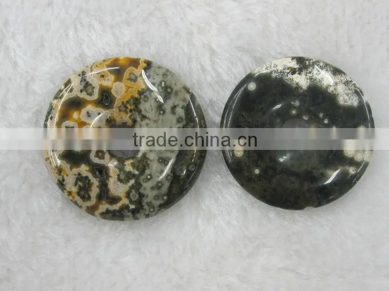 Wholesale different size Red Stone With Black Line donut gemstone