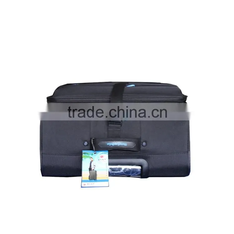 high quality middle size storage travle bag luggage rubber wheel trolley case