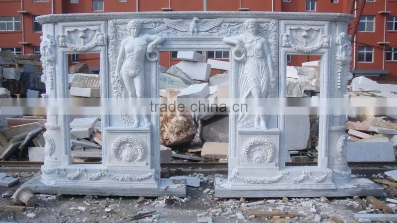 Yellow Child Angel Sculpture Antique Stone artificial fireplace mantel