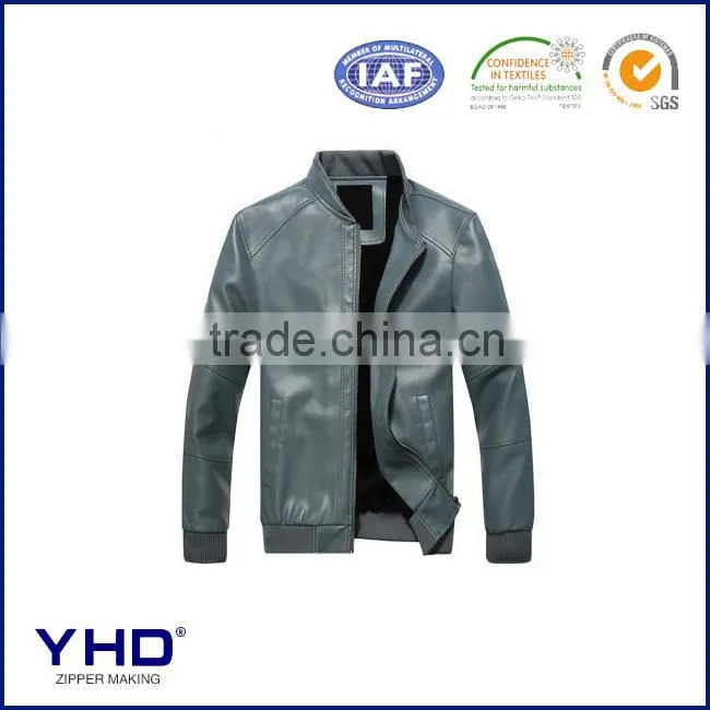 metal zipper for men's leather coat
