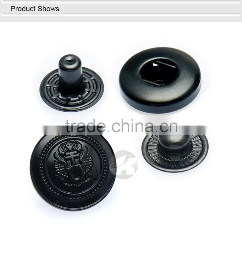 Black Engraved Snap Button Custom Logo