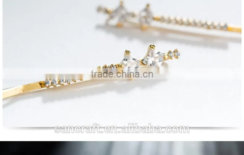 18k gold plated ladies fancy metal hair clips