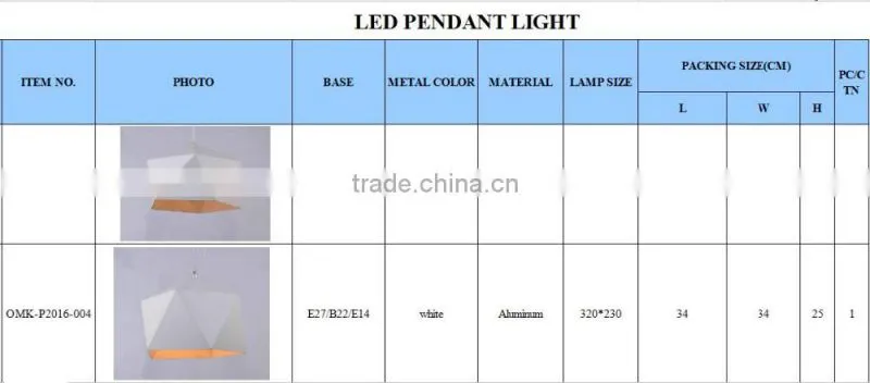 CE/RoHS LED Pendant light 5w