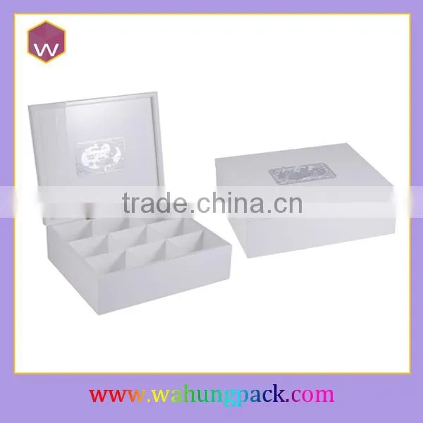 handmade white lacquer wooden gift box for tea bags