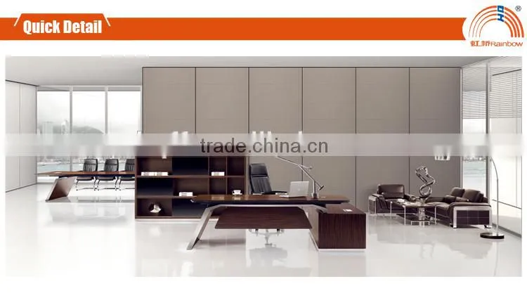 DT-12 wooden office desk stainless steel table base office executive desk