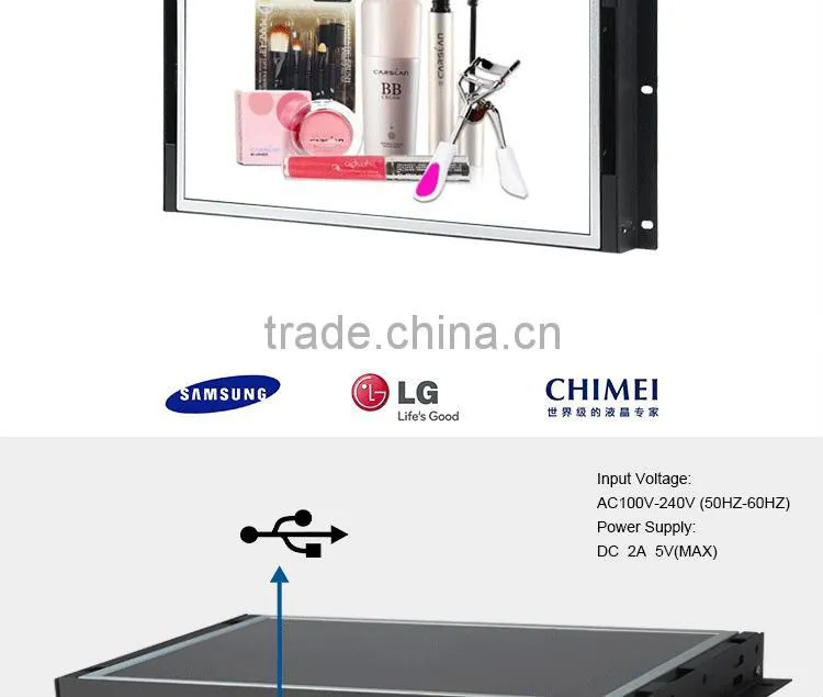 Heavy duty lcd frameless monitor 32 inch,32 inch open cell lcd display panel flexible mount led advert lcd panel