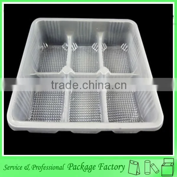 Six grid clear plastic cookie packaging tray