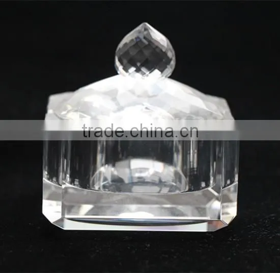 Home Decoration Crystal Glass Sugar Bowl with Lit sugar stock