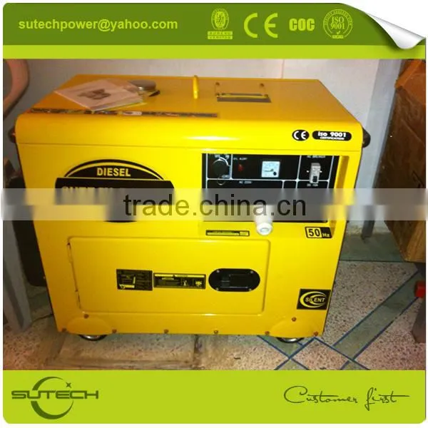 Mobile generator! Low noise single phase 5kw portable 220V generator with soundproof and 4 wheels