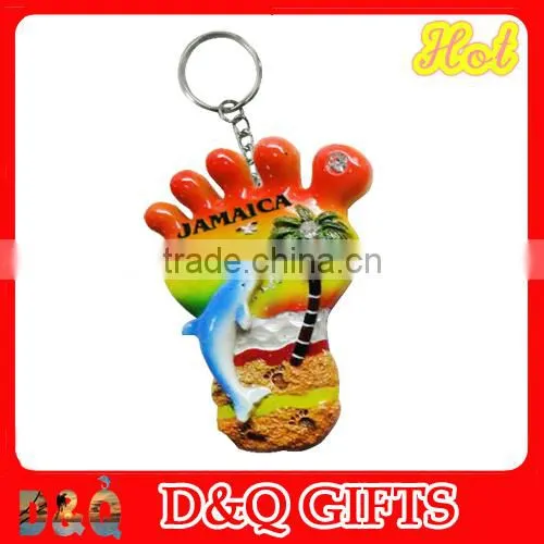 Wholesale souvenir footprint resin keychain