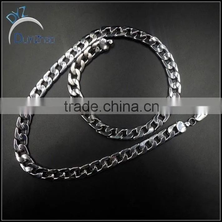 hot sale hip hop men's latest white gold cuban chains necklace