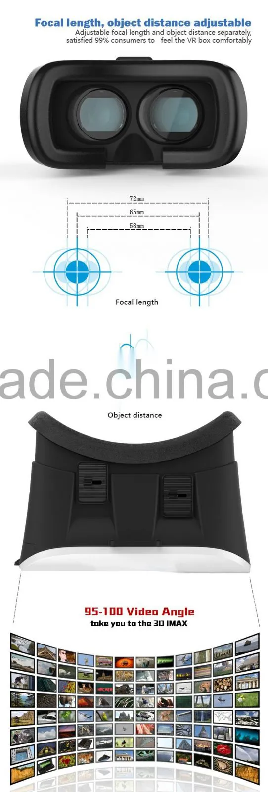 New technology vr box 2nd Generation Distance Adjustable VR Box 3D Glasses