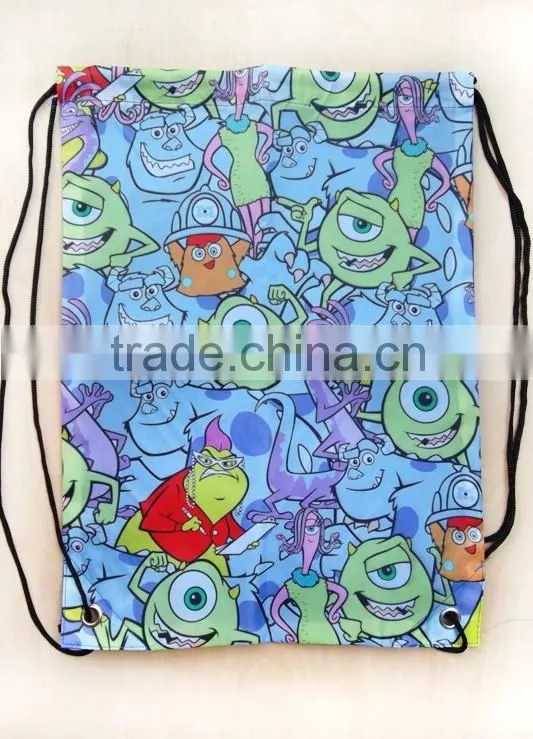 Cartoon fashion nylon custom drawstring bag