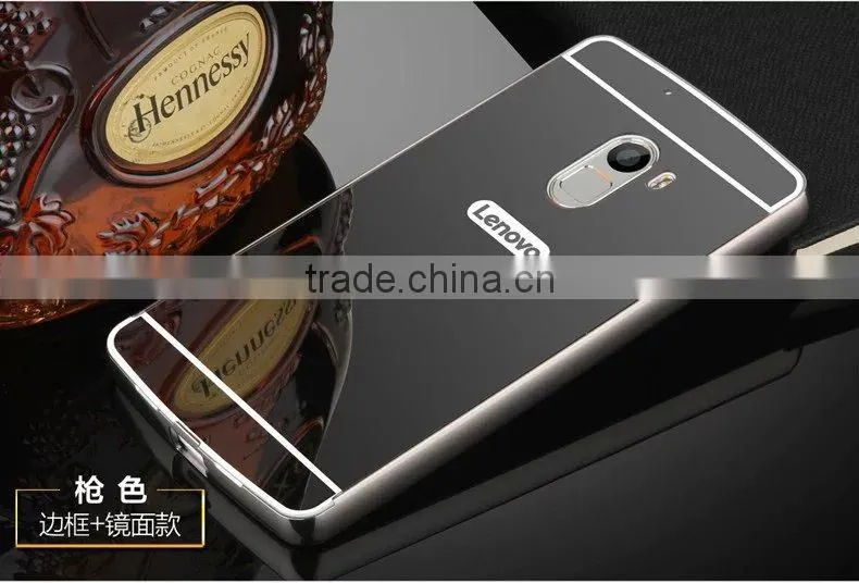 High Quality Metal Aluminum Bumper Mirror Cell Phone Back Cover Case For Lenovo K4