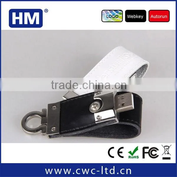 hot selling promotion gift leather usb with high speed and full capacity