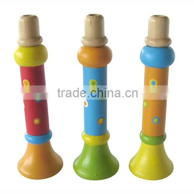 wood music instruments cahild toy trumpet