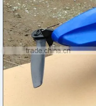 Kayak with motor for fishing with white and green mixed color