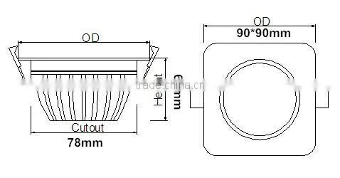 9W/15W ip65 smd led downlight