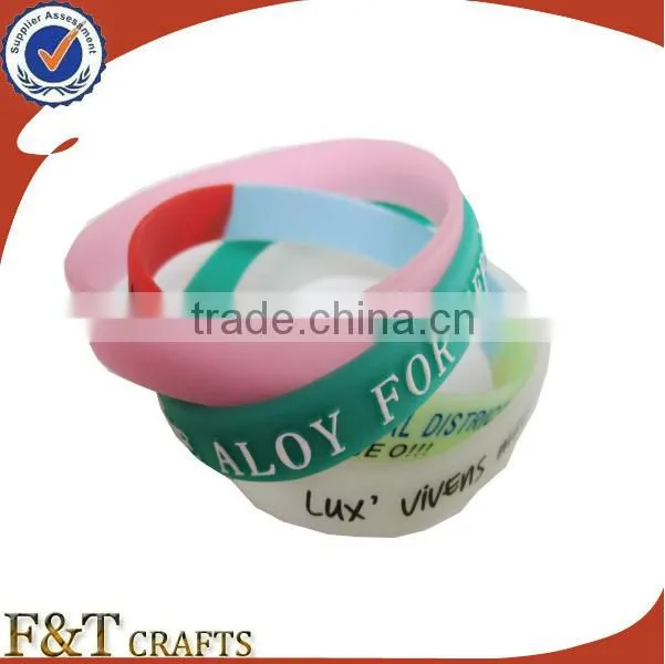 hot sale night lumimous customize silicon bracelet with printing logo