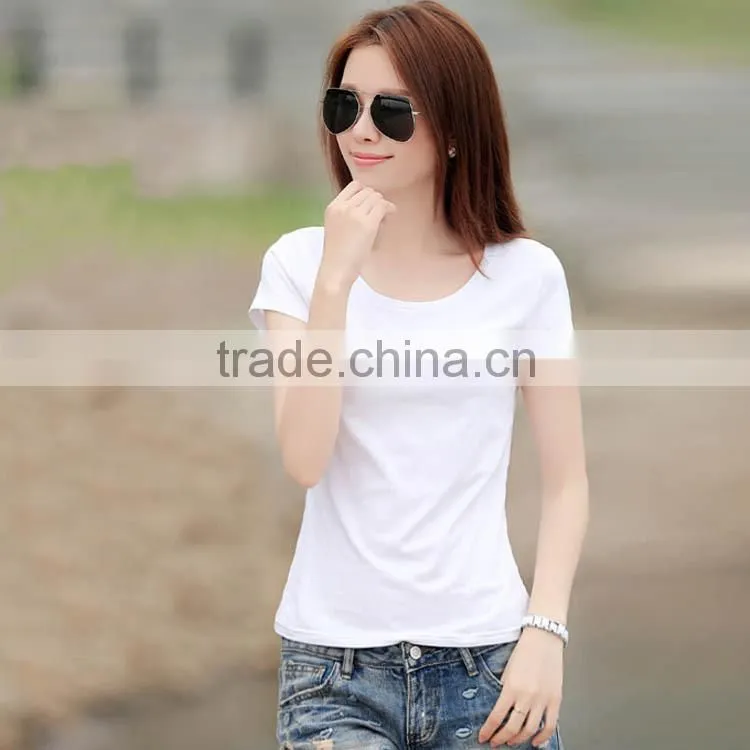 100% cotton blank trendy women o neck design you own t shirt