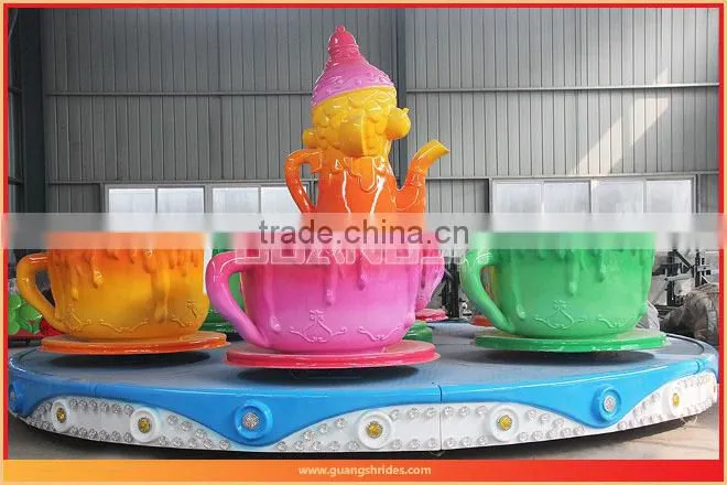 Shopping mall family pleasure rides 24 seats coffee cup rides with trailer