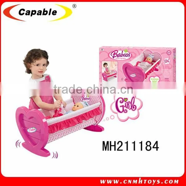 2015 kids plastic doll bed girl toys
