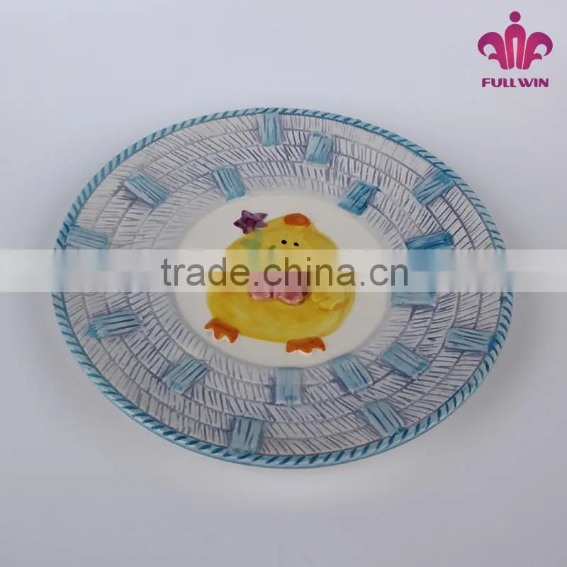 Factory directly ceramic easter appetizer plate with bunny designer