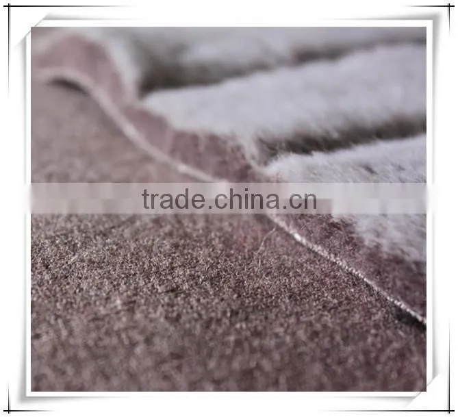 grey long pile fake fur fabric