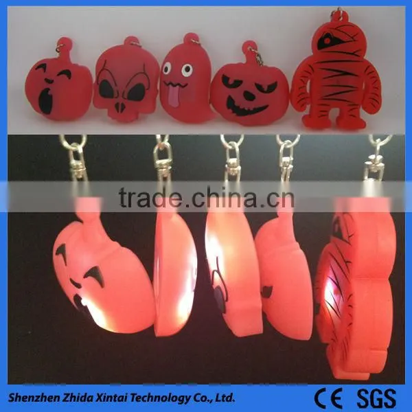 promotional giveaways funny silicone led glow in the dark keychain