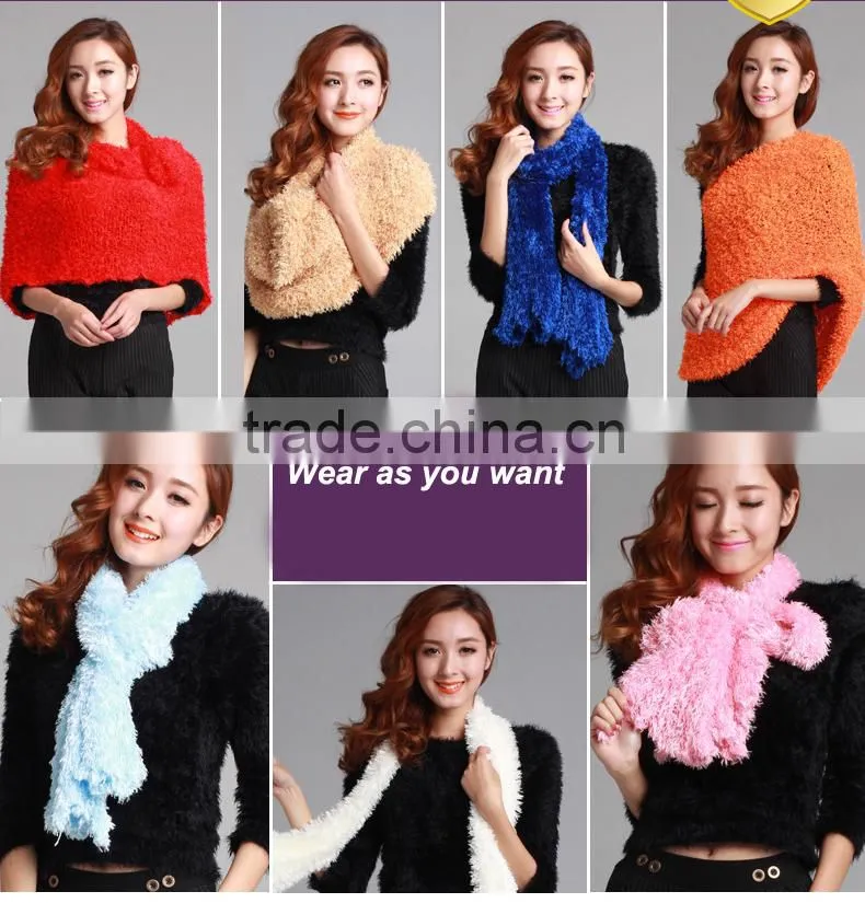 Top Trendy Women Winter Charcoal Fiber Soft Magic Scarf Woolly Knit Scarf Shawl Wrap