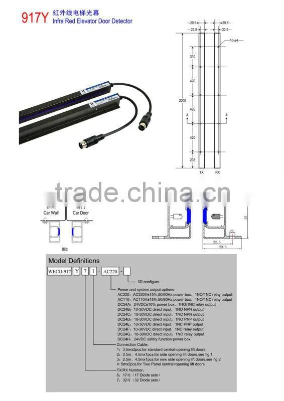 weco curtain light elevator curtain light led curtain light 917Y