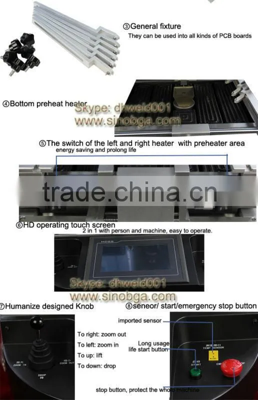 Optical alignment Motherboard repair bga reballing kit infrared and hot air bga rework station