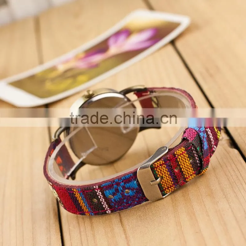 New Handmade Dial Denim Strap Wrist Watch