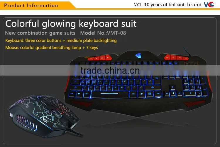 custom function ergonomic keyboard backlight led colorful gaming mouse