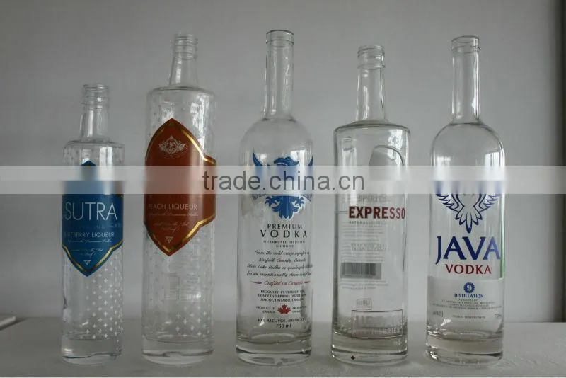 VODKA GLASS BOTTLE WITH LOGO DECAL
